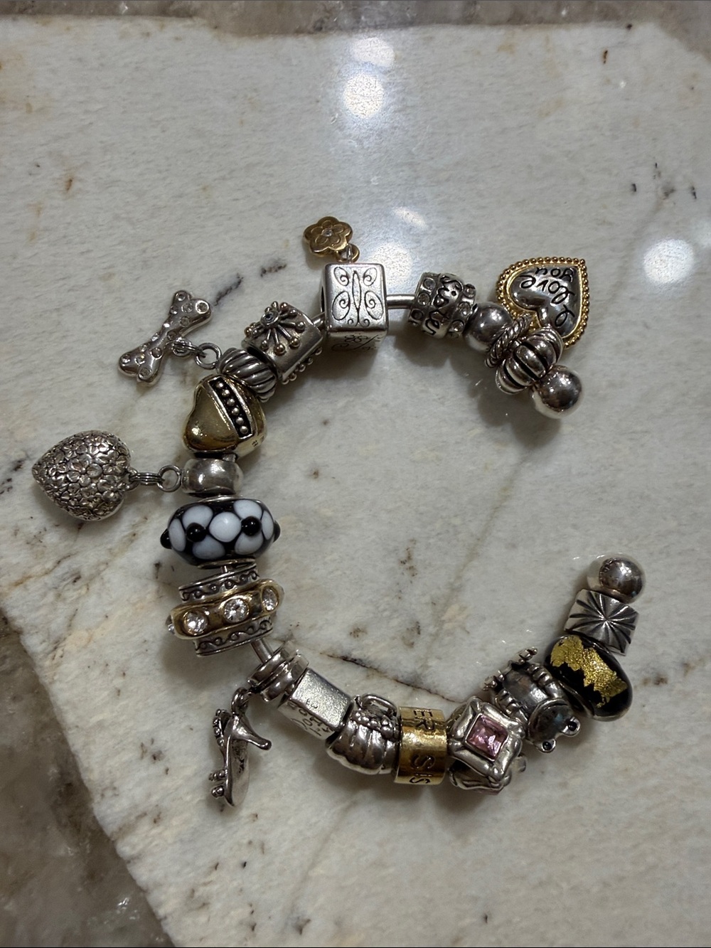 Silver handpicked charm bracelet - Picture 4 of 4